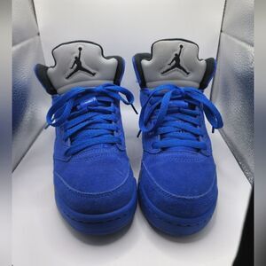 Jordan retro blue suede 5's